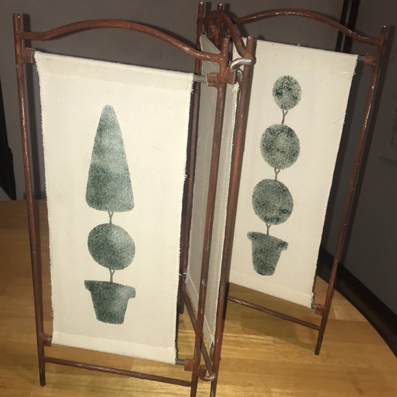 Large Vintage Desktop Divider Iron/Burlap - Picture 6 of 15